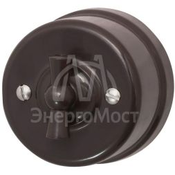 Выключатель 1-кл. ретро ABS-пластик коричн. Bironi B1-200-22