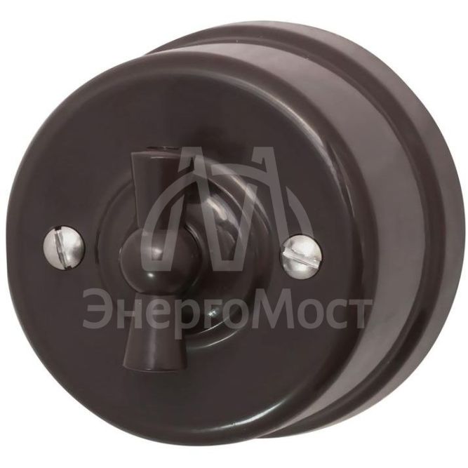 Выключатель 1-кл. ретро ABS-пластик коричн. Bironi B1-200-22
