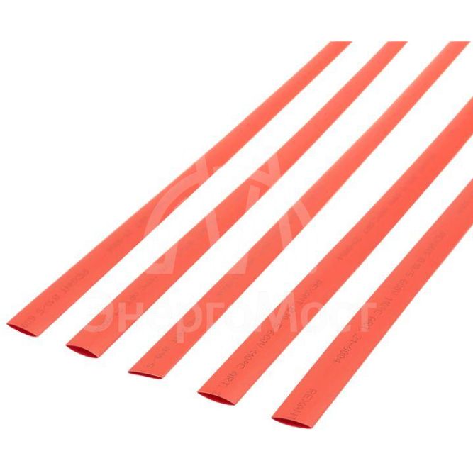 Трубка термоусадочная 10.0/5.0 1м красн. REXANT 21-0004