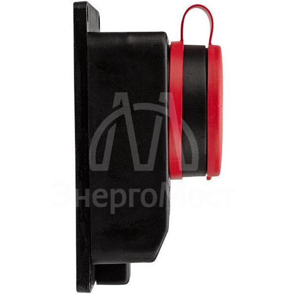 Розетка влагозащ. настенная с крышкой 3P+PE 32А IP44 черн. каучук Rexant 111-007