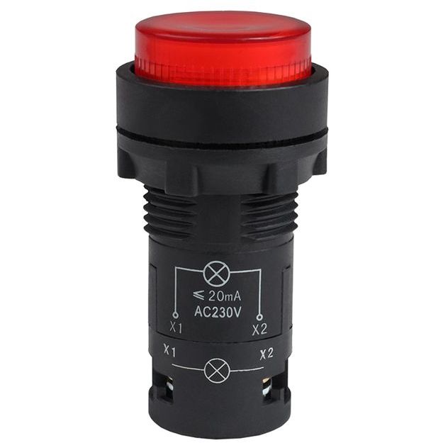 Кнопка с подсветкой OptiSignal Compact D22 С7-PL-M410 красн. 1НО 230В AC XB7NW34M1 КЭАЗ 362101