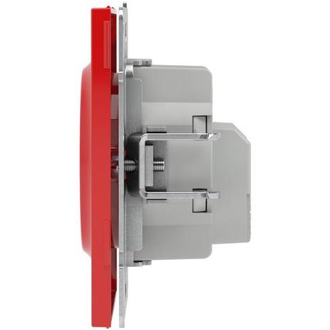 Розетка силовая KANT 2P+E защ. шторки красн. сатин DKC 7001003
