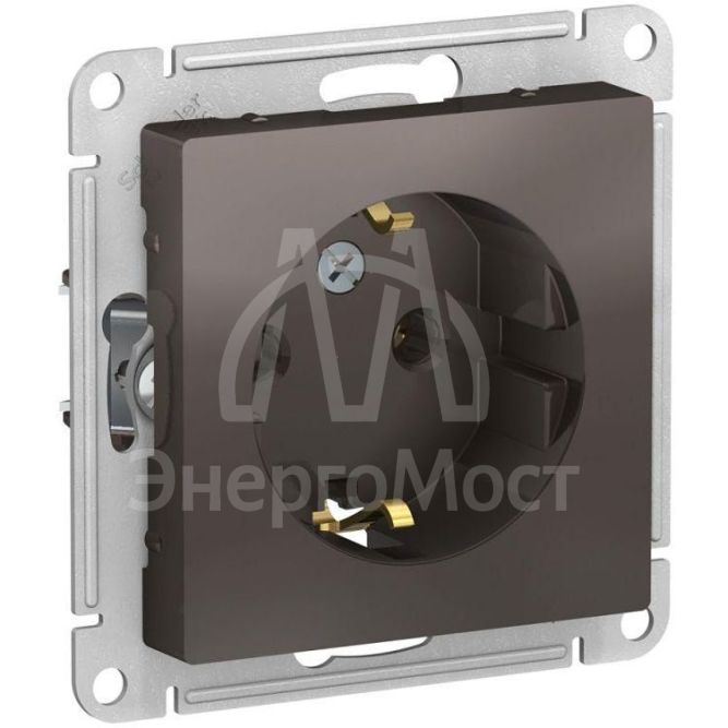 Механизм розетки 1-м СП AtlasDesign 16А с заземл. мокко SchE ATN000643
