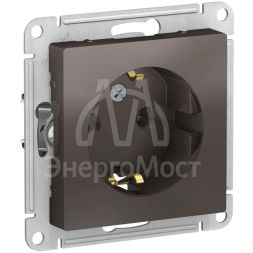 Механизм розетки 1-м СП AtlasDesign 16А с заземл. мокко SchE ATN000643
