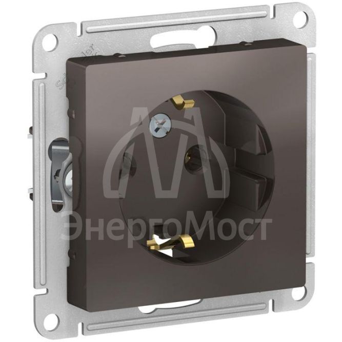 Механизм розетки 1-м СП AtlasDesign 16А с заземл. мокко SchE ATN000643