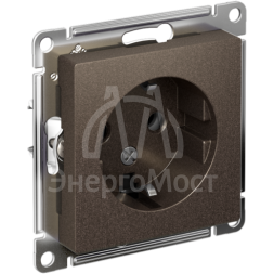 Механизм розетки 1-м СП AtlasDesign 16А с заземл. мокко SchE ATN000643