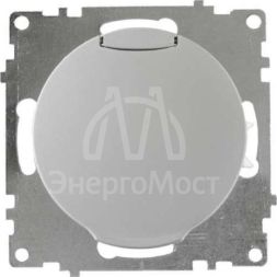 Механизм розетки 1-м СП с крышкой Florence с заземл сер. 1E10501302 OneKeyElectro 2172837