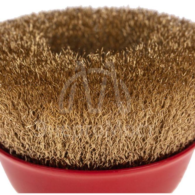 Щетка чашечная для УШМ витая латунированная проволока 125мм М14 Kranz KR-91-1210