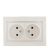 Розетка 2-м СП Мира 16А IP20 без заземл. керам. жемчуж. бел. перламутр LEZARD 701-3030-128