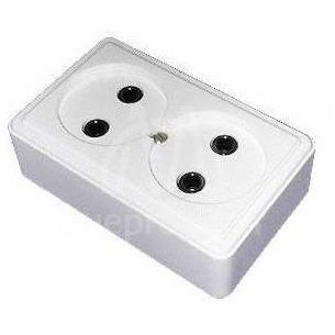 Розетка 2-м ОП 10А IP20 без заземл. бел. БЕЛТИЗ РА10-012