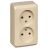 Розетка 2-м ОП Этюд 16А IP20 без заземл. крем. SchE PA16-005K