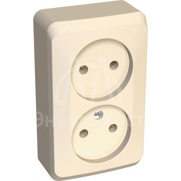 Розетка 2-м ОП Этюд 16А IP20 без заземл. крем. SchE PA16-005K