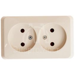 Розетка 2-м ОП Этюд 16А IP20 без заземл. крем. SchE PA16-005K