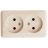 Розетка 2-м ОП Этюд 16А IP20 без заземл. крем. SchE PA16-005K