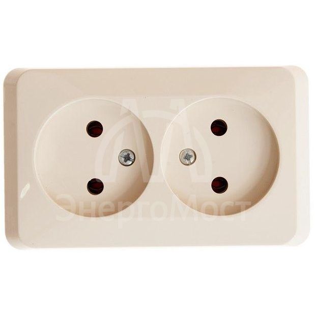 Розетка 2-м ОП Этюд 16А IP20 без заземл. крем. SchE PA16-005K