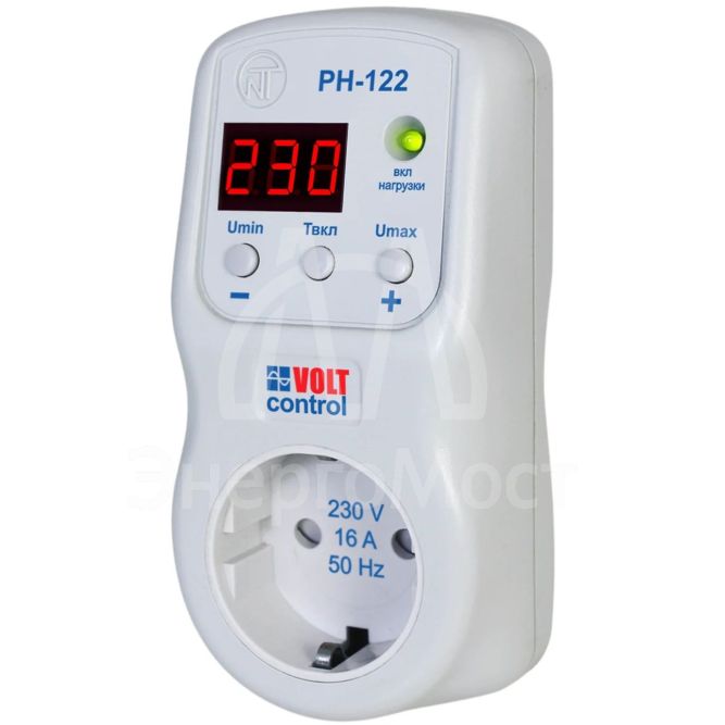 Реле напряжения в розетку РН-122 16А 220В в розетку индикация (кнопочное управление) НовАтек-Электро 3425600122