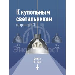 Лампа светодиодная KOSMOS premium HWLED 200Вт 6500К E40 220В Космос KHWLED200WE4065