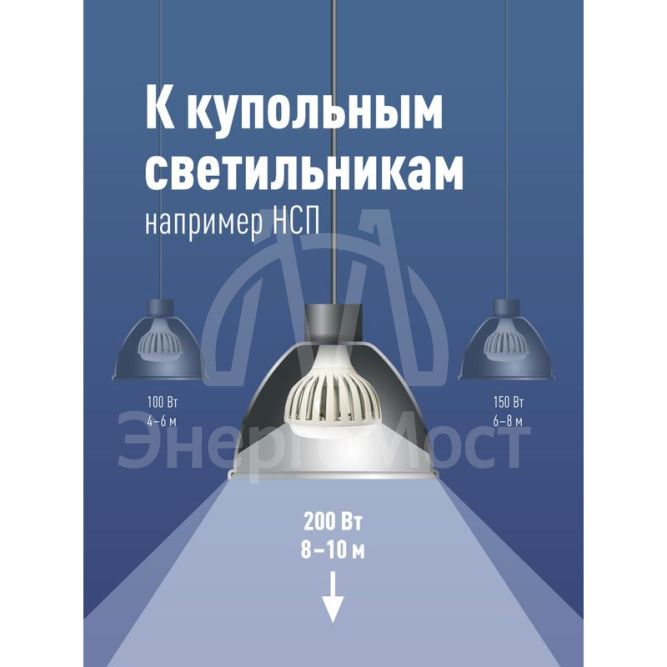 Лампа светодиодная KOSMOS premium HWLED 200Вт 6500К E40 220В Космос KHWLED200WE4065