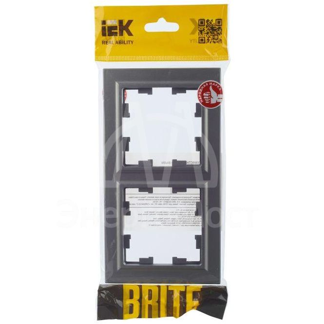 Рамка 2-м BRITE РУ-2-БрС сталь IEK BR-M22-K46