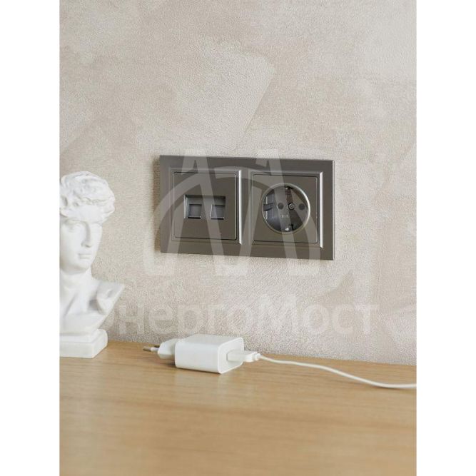 Рамка 2-м BRITE РУ-2-БрС сталь IEK BR-M22-K46