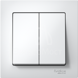 Выключатель 2-кл. СП AtlasDesign 10А IP20 (сх. 5) 10AX в сборе бел. SchE ATN000152