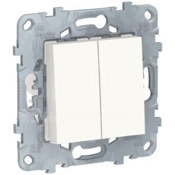 Переключатель перекрестный 2-кл. 2мод. СП Unica New IP21 (2х(сх. 7)) 250В 10AX бел. SchE NU521518