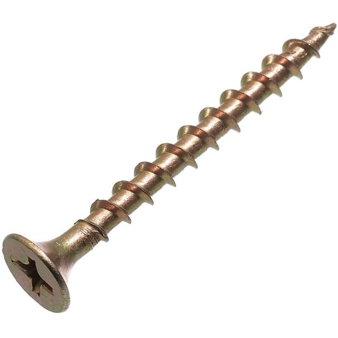 Саморез гипрок-дерево 4.2х65 потай крупн. резьба желт. цинк (уп.100шт) коробка СТРОЙМЕТИЗ 20104156