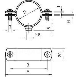 Скоба для труб d71.5-75.5мм 2900 W 75.5 FT OBO 1387154