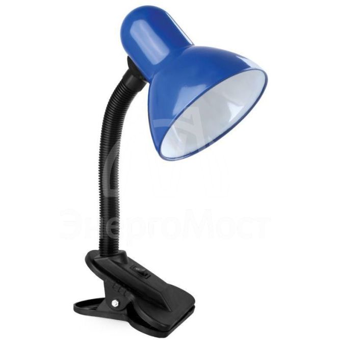 Светильник KD-320 настол. прищепка 230В 60Вт ЛОН E27 син. Camelion 9219