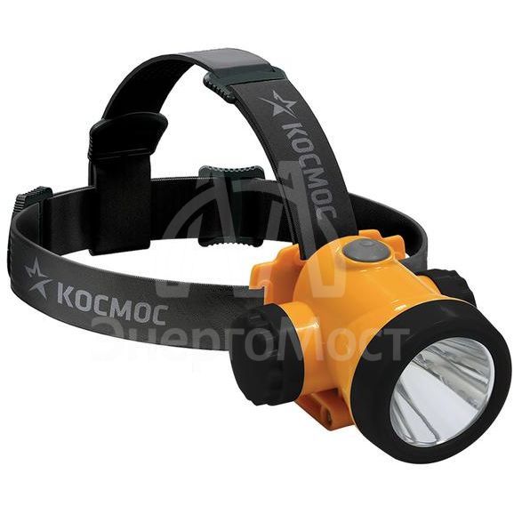 Фонарь светодиодный аккум. налобный литиевый H3W 2 режима 3Вт LED 1.5А.ч зарядка от USB КОСМОС KOCH3WLi-On