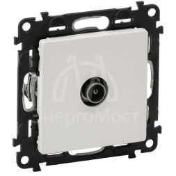 Розетка телевизионная проходная TV 1-м Valena Life 1.5дБ/14дБ 0-2400МГц с лицев. панелью механизм бел. Leg 753461