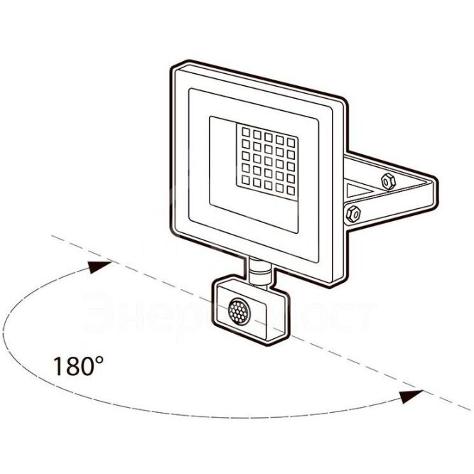 Прожектор светодиодный PFL-SC-SMD-30Вт sensor 30Вт IP54 6500К мат. стекло JazzWay 5001411