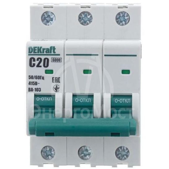 Выключатель автоматический модульный 3п C 20А 6кА ВА-103  SchE 12306DEK