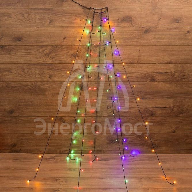 Гирлянда елочная с кольцом 7 нитей по 1.5м LED мультиколор не соединяется NEON-NIGHT 235-079