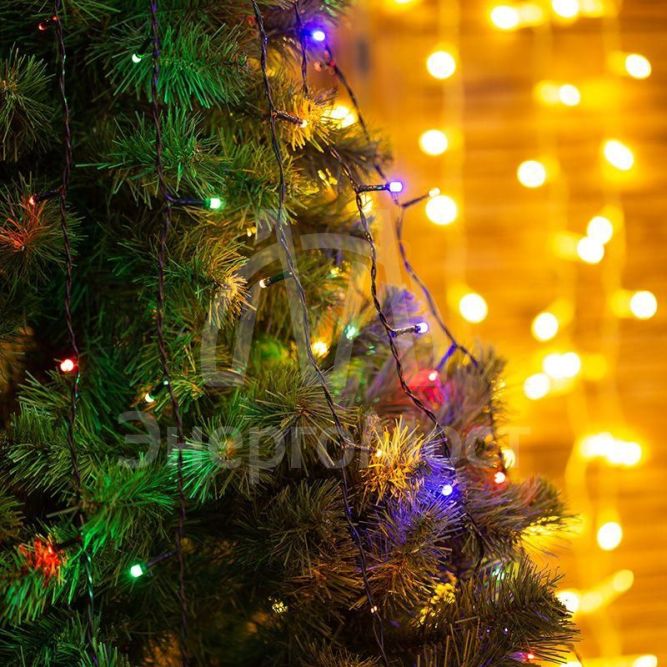 Гирлянда елочная с кольцом 7 нитей по 1.5м LED мультиколор не соединяется NEON-NIGHT 235-079