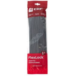 Хомут P6.6 7.6х300 FlexLock стандартный черн. (уп.100шт) PROxima EKF plc-fl-ctsb-7.6x300