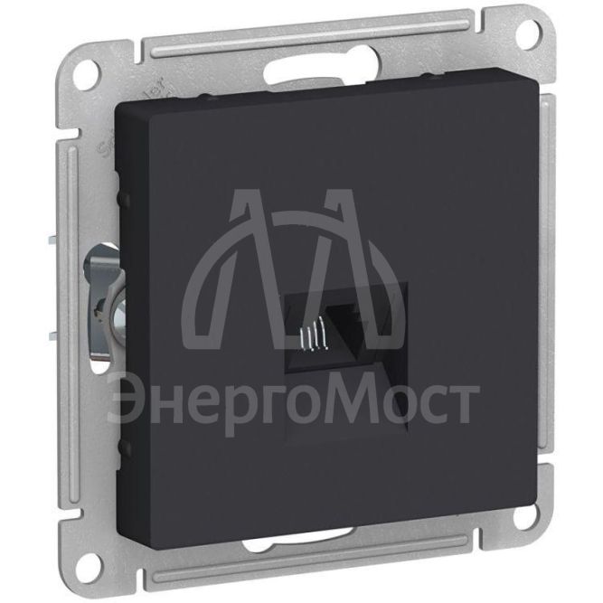 Розетка телефонная 1-м СП AtlasDesign RJ11 механизм карбон SchE ATN001081