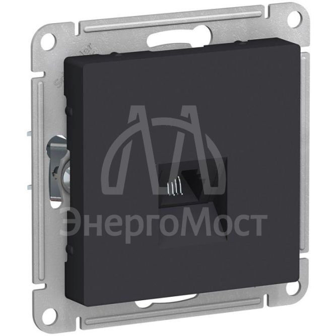 Розетка телефонная 1-м СП AtlasDesign RJ11 механизм карбон SchE ATN001081