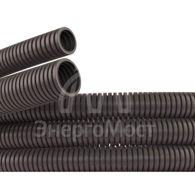Труба гофрированная ПА 6 dn23мм dвн 22.6мм dнар 28.5мм без протяж. темн. сер. (уп.50м) DKC PA602329F0