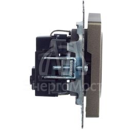 Розетка BRITE РС11-1-0-БрШ 16А с заземл. без защ. шторки шампань IEK BR-R11-16-K37