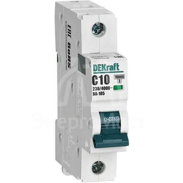 Выключатель автоматический модульный 1п C 10А 10кА ВА-105 DEKraft 13152DEK