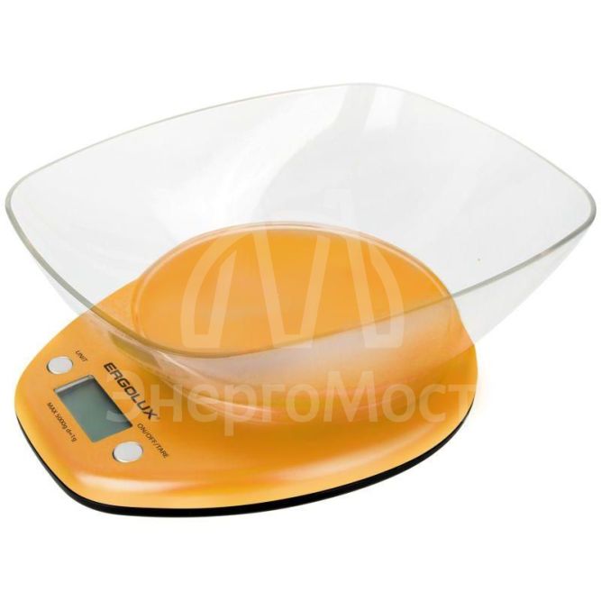 Весы кухонные ELX-SK04-C11 до 5кг со съемной чашей оранж. Ergolux 13606