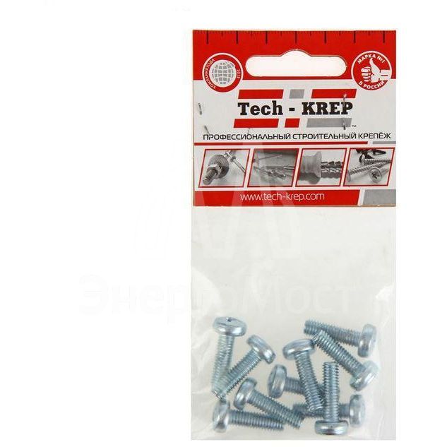 Винт М3х20 с полукруглой головкой цинк. DIN 7985 (уп.10шт) пакет Tech-Krep 103008