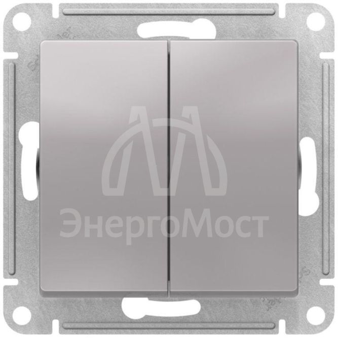 Переключатель перекрестный 2-кл. AtlasDesign 2хсх.7 10АХ механизм алюм. SE ATN000373