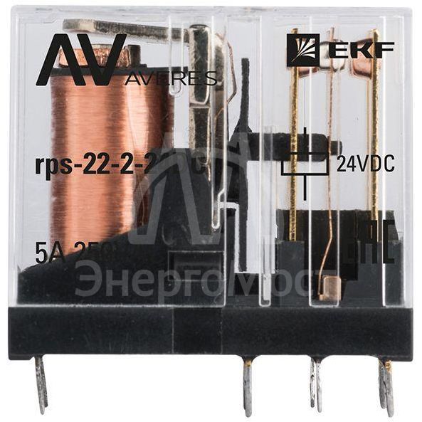 Реле промежуточное РП slim 22/2 5А 24В DC AVERES EKF rps-22-2-24DC