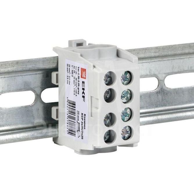 Клемма распределительная КСР с двойным винтом 2х35/2х25 сер. PROxima EKF ksr-2.35-2.25-grey