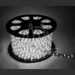 Шнур светодиодный Дюралайт свечение с динамикой 3W 220В 3.4Вт/м d13мм (уп.100м) IP44 бел. Космос KOC-DL-3W13-W