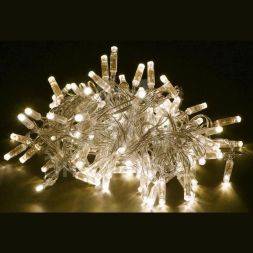 Гирлянда &amp;quot;Нить&amp;quot; 10м 100LED тепл. бел. IP44 провод прозр. 230В с контроллером 8 режимов IEK LGDU111-1-100-10-T-S-44