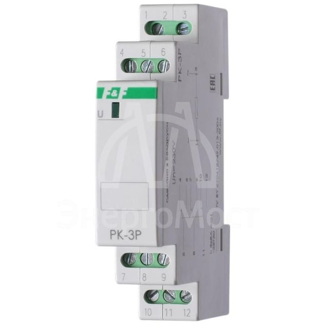 Реле промежуточное PK-3P (монтаж на DIN-рейке 35мм 220В 50Гц 3х8А 3NO/NC IP20) F&amp;amp;F EA06.001.023