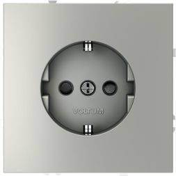 Розетка 1-м СП S70 16А с заземл. защ. шторки механизм сталь Voltum VLS040205